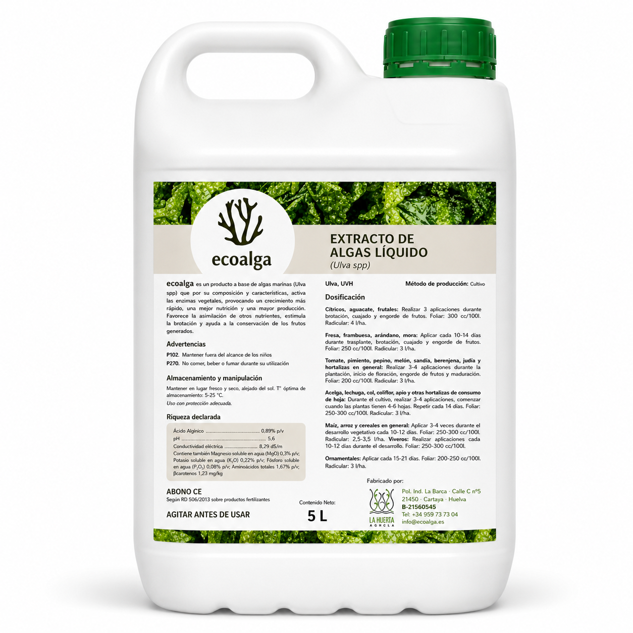 Garrafa ecoalga 5L vista frontal formato-5l